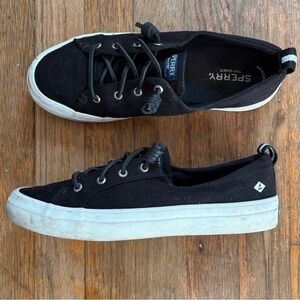Sperry Black Canvas Lace-Up Shoes